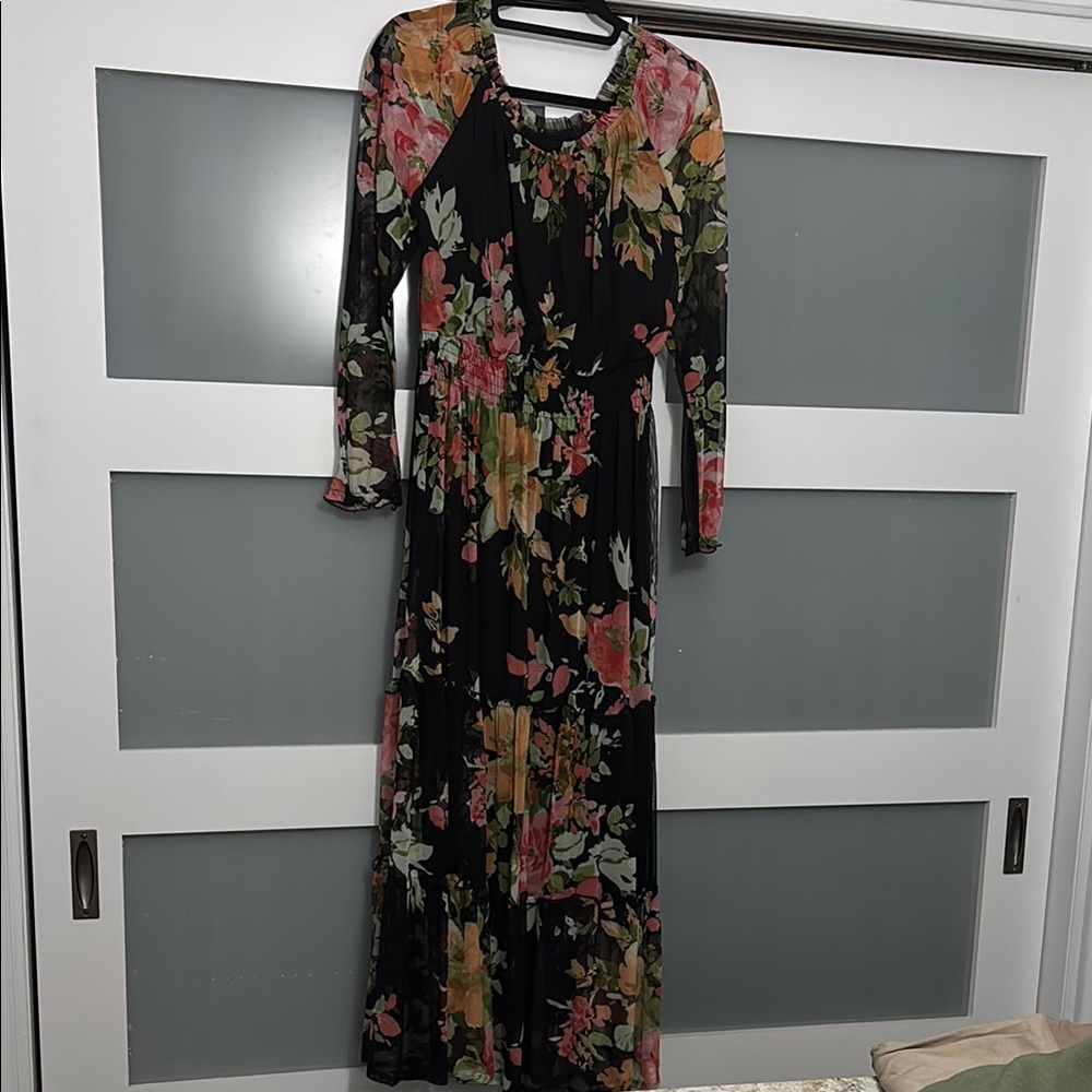 Kate and Lily Floral Long Sleeve Maxi Dress